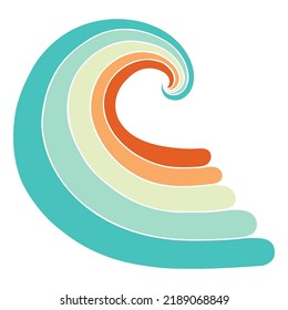 Illustration of a wave of five colored lines. Universal use. Simple design.