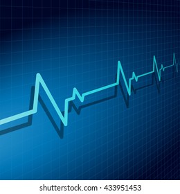 Illustration Of Wave Form On Checked Ecg Graph