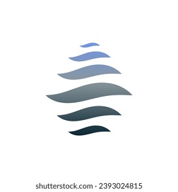 illustration of a wave logo design that forms a water drop. Suitable for technology logos, water companies, icons.