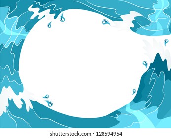Illustration of Waves Splashing Against a White Background