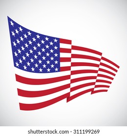 Illustration of a waving flag of the United States of America.