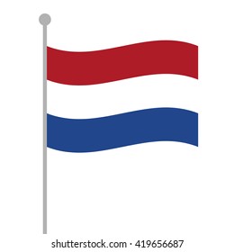 Illustration of Waving Netherlands Flag