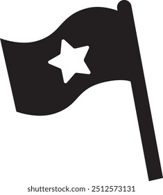 illustration of a waving star flag icon