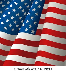 Illustration of waving USA flag