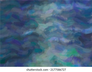 Illustration of a wavy current with cold colors