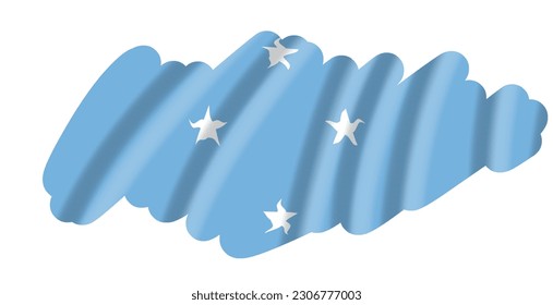 Illustration of wavy Micronesian flags in various styles in series form 