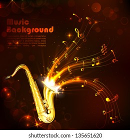 illustration of wavy music tune from saxophone