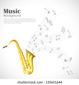 illustration of wavy music tune from saxophone