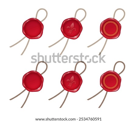 Illustration of a wax seal with a paper string_set