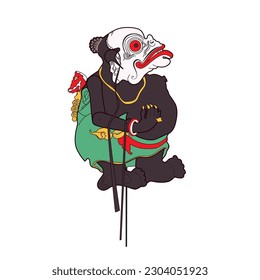 Illustration of a wayang from Indonesia named Bagong svg