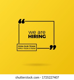 Illustration of We Are Hiring Join Our Team Apply Your cv Now Good For recruit new employees, companies that are in need of workers, job advertisements, look for workers in human resources