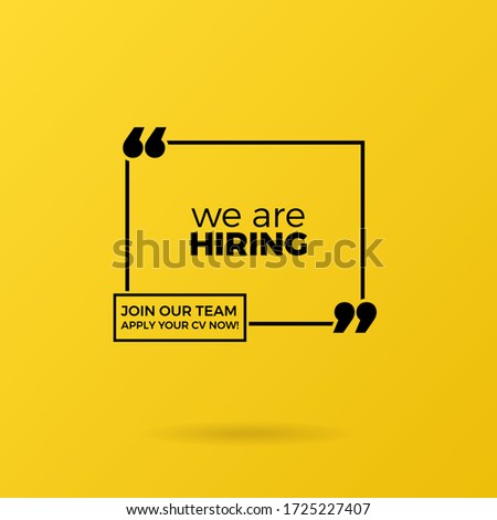Illustration of We Are Hiring Join Our Team Apply Your cv Now Good For recruit new employees, companies that are in need of workers, job advertisements, look for workers in human resources