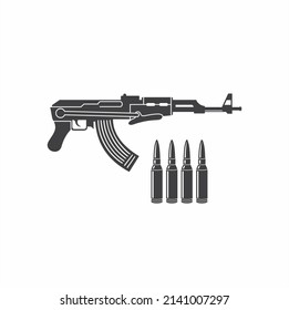 illustration of weapons of war, vector art.