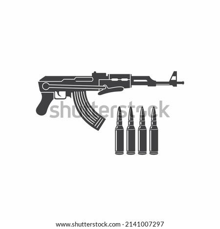 illustration of weapons of war, vector art.