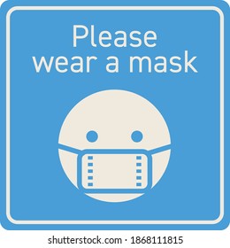 Illustration zum Tragen einer Maske