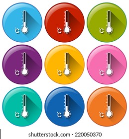 Illustration of the weather forecast icons on a white background  