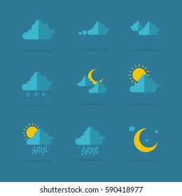 Illustration of weather icon set