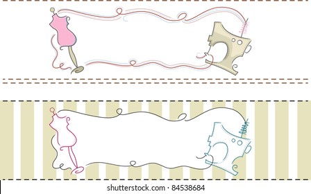 Illustration eines Webbanners mit einem Dressmaking Theme