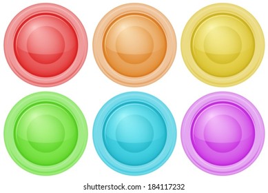Illustration der Web-Schaltflächen auf weißem Hintergrund