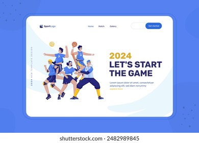 Illustration for a web cover page or landing page with sports competition concept