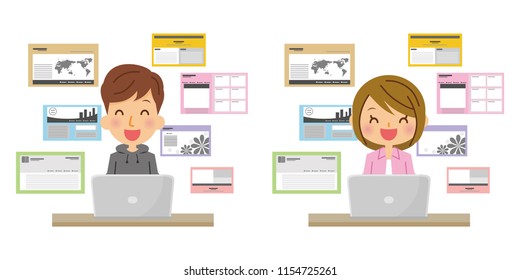 Illustration of a web designer.