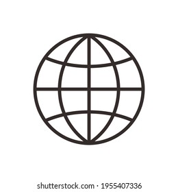 illustration of web globe icon with outline style