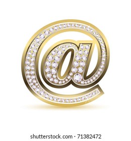 illustration of web icon with diamond on isolated white background