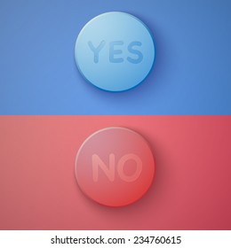 Illustration of Web Infographic OK Cancel Yes No Colorful Buttons Layout with Delicate Colors Vector Background