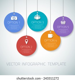 Illustration of Web Infographic Round Badges Template Layout With Vector Icons, could be used for website, UI, phone, tablet PC