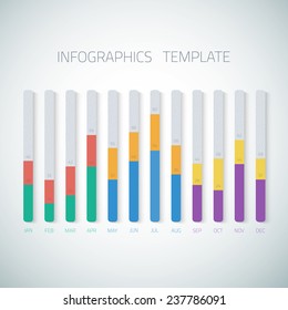 Illustration of Web Infographic Timeline bar Template Layout could be used for website, UI, phone, tablet pc