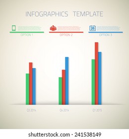 Illustration of Web Infographic Timeline Bar Template Layout With Vector Icons, could be used for website, UI, phone, tablet PC
