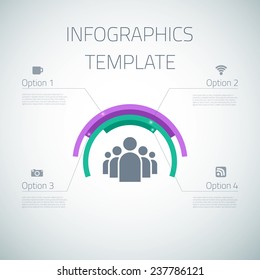 Illustration of Web Infographic Timeline Pie Template Layout With Vector Icons, could be used for website, UI, phone, tablet pc