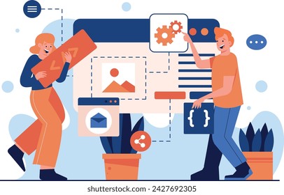 Illustration Web Mobile Development Team