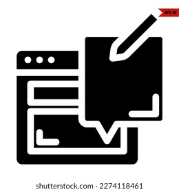 illustration of web page glyph icon