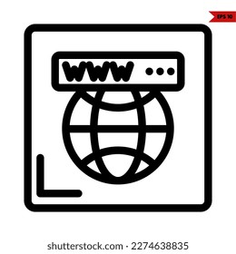 ilustración de la línea de página web