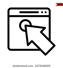 illustration of web page line icon
