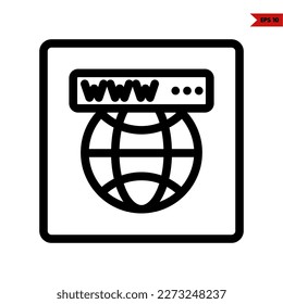 illustration of web page line icon