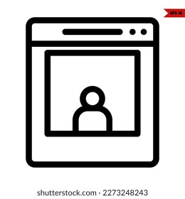 ilustración del icono de línea de página web