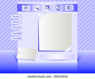  illustration Web site template. Paper style