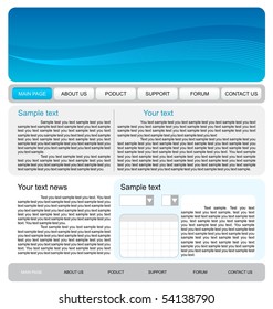 Illustration of  web site template. Vector