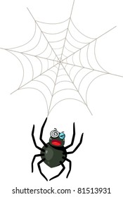 illustration of web spider on white background