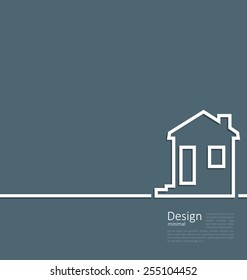 Illustration web template house logo in minimal flat style cleaness line - vector