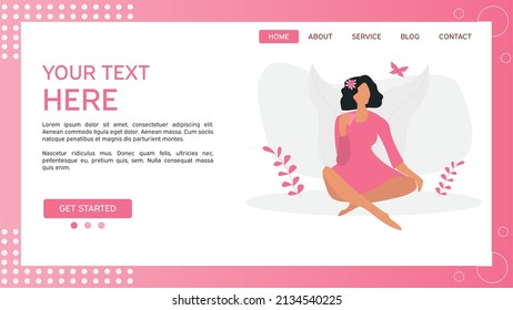 Illustration for a website with a girl with a cocktail enjoying nature