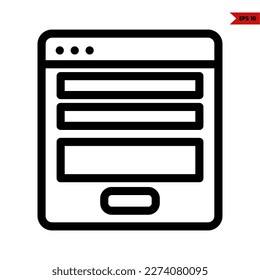 ilustración del icono de línea de sitio web 