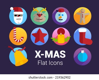 Illustration for website and mobile application. Flat design. Vector. Editable. Christmas and New Year.