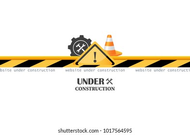 Illustration of a website under construction sign