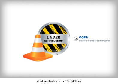 Illustration of a website under construction sign