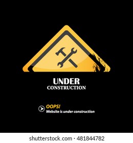 Ilustración de un sitio web en construcción