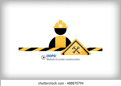 Illustration of a website under construction sign