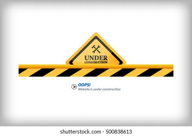 Illustration of a website under construction sign